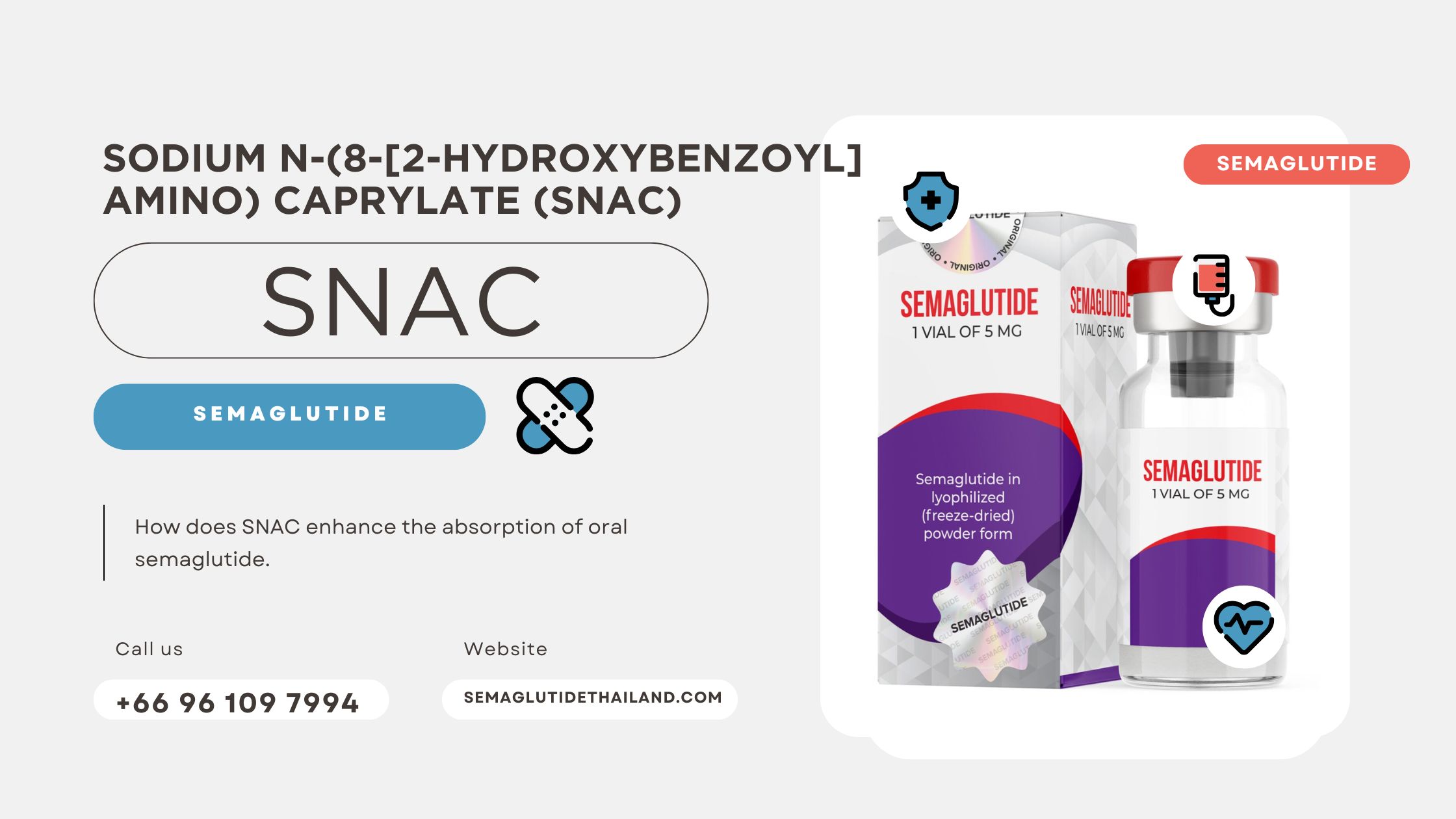 Sodium N-(8-[2-hydroxybenzoyl] amino) Caprylate (SNAC): Enhancing Oral Semaglutide Absorption